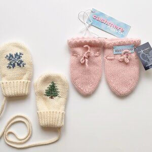 NWT Cashmere Baby Mittens & Vintage Ralph Lauren Wool Mittens  6-12 Months